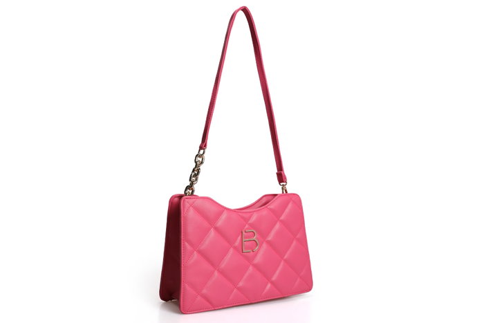 Lucky Bees 410 Bolso Bandolera Rosa Piel de Polivinilo Elegante y Sofisticado para Mujer
